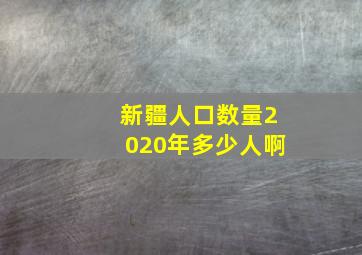 新疆人口数量2020年多少人啊