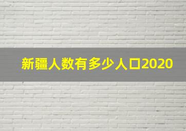 新疆人数有多少人口2020