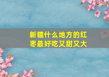 新疆什么地方的红枣最好吃又甜又大