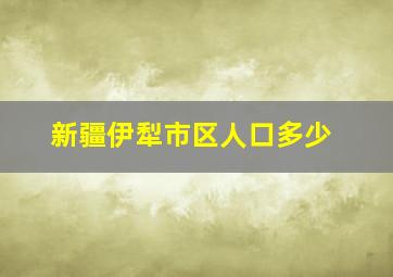 新疆伊犁市区人口多少