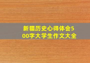 新疆历史心得体会500字大学生作文大全