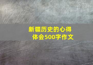 新疆历史的心得体会500字作文