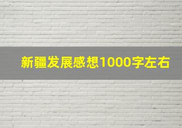 新疆发展感想1000字左右