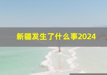 新疆发生了什么事2024