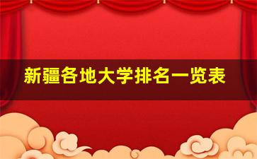 新疆各地大学排名一览表