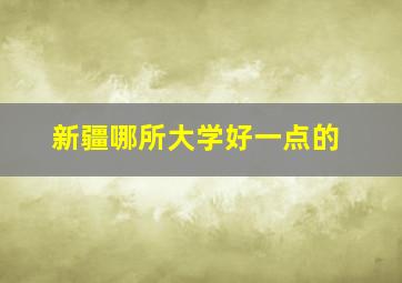 新疆哪所大学好一点的