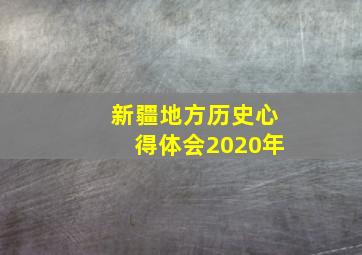 新疆地方历史心得体会2020年