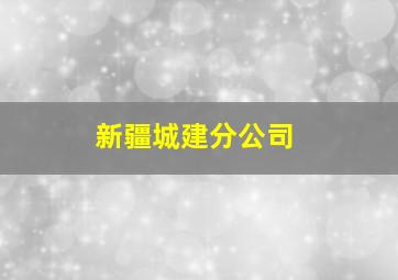 新疆城建分公司