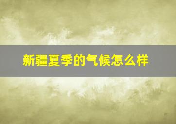 新疆夏季的气候怎么样