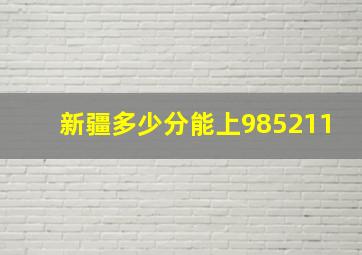 新疆多少分能上985211