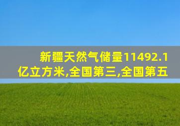 新疆天然气储量11492.1亿立方米,全国第三,全国第五