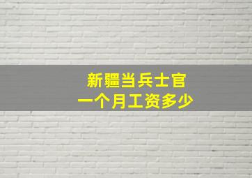 新疆当兵士官一个月工资多少