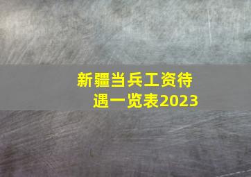 新疆当兵工资待遇一览表2023