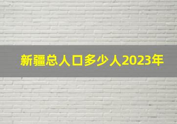 新疆总人口多少人2023年