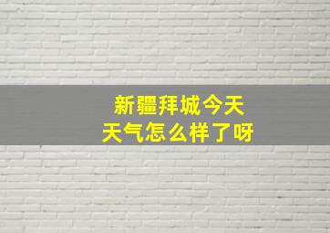 新疆拜城今天天气怎么样了呀