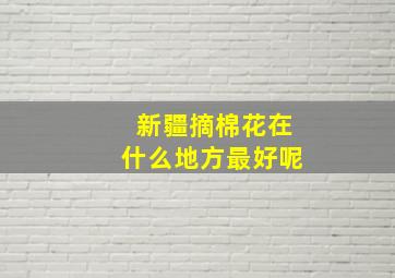 新疆摘棉花在什么地方最好呢