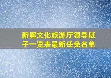 新疆文化旅游厅领导班子一览表最新任免名单