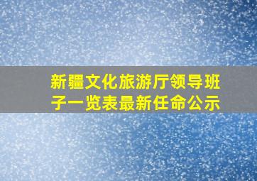 新疆文化旅游厅领导班子一览表最新任命公示