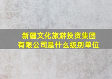 新疆文化旅游投资集团有限公司是什么级别单位