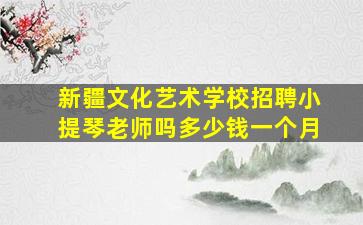 新疆文化艺术学校招聘小提琴老师吗多少钱一个月