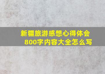 新疆旅游感想心得体会800字内容大全怎么写