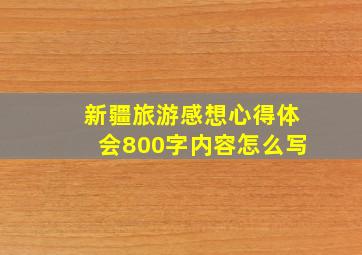 新疆旅游感想心得体会800字内容怎么写