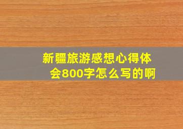 新疆旅游感想心得体会800字怎么写的啊