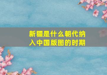 新疆是什么朝代纳入中国版图的时期