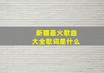 新疆最火歌曲大全歌词是什么