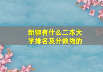 新疆有什么二本大学排名及分数线的