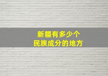 新疆有多少个民族成分的地方