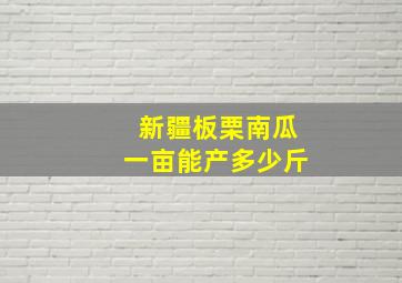 新疆板栗南瓜一亩能产多少斤