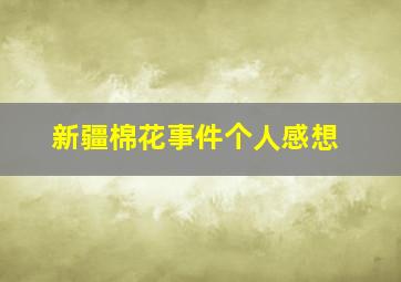 新疆棉花事件个人感想