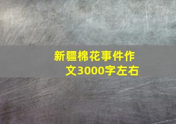 新疆棉花事件作文3000字左右