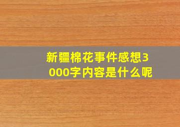 新疆棉花事件感想3000字内容是什么呢