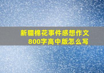 新疆棉花事件感想作文800字高中版怎么写