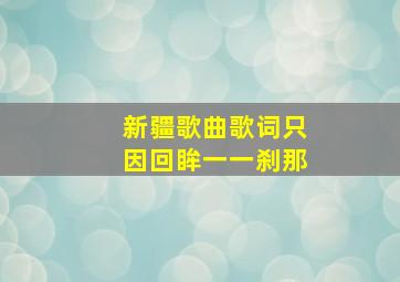 新疆歌曲歌词只因回眸一一刹那