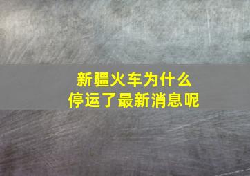 新疆火车为什么停运了最新消息呢