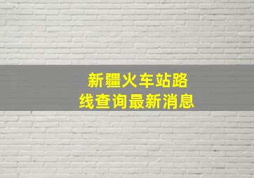 新疆火车站路线查询最新消息