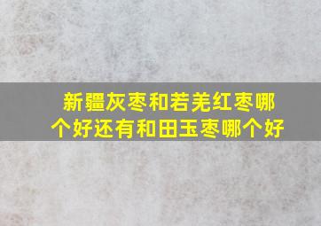 新疆灰枣和若羌红枣哪个好还有和田玉枣哪个好