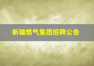 新疆燃气集团招聘公告