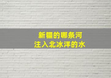 新疆的哪条河注入北冰洋的水