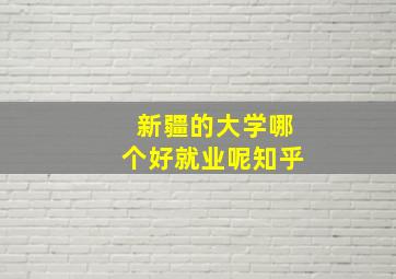 新疆的大学哪个好就业呢知乎