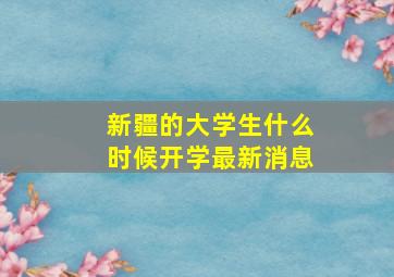 新疆的大学生什么时候开学最新消息