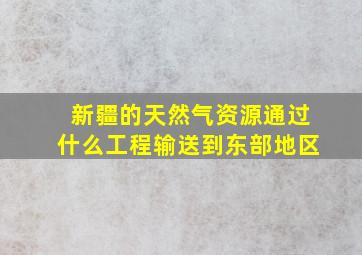 新疆的天然气资源通过什么工程输送到东部地区