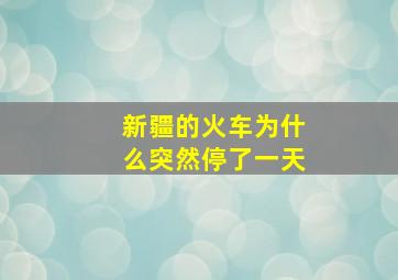 新疆的火车为什么突然停了一天