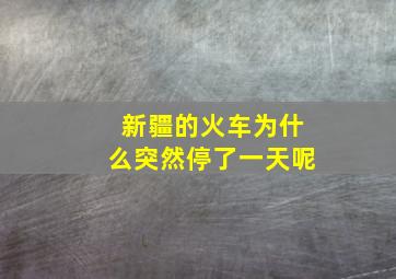 新疆的火车为什么突然停了一天呢