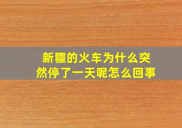 新疆的火车为什么突然停了一天呢怎么回事