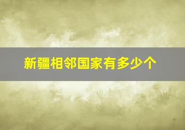 新疆相邻国家有多少个