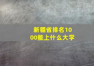 新疆省排名1000能上什么大学